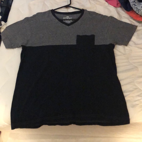 straight faded Other - Short sleeve grey and black t-shirt with pocket.